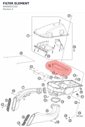 Diagram preview: FILTER ELEMENT (69006015100)