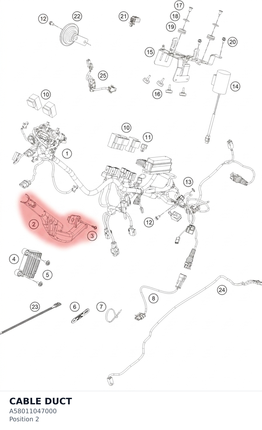 Diagram preview: CABLE DUCT (A58011047000)