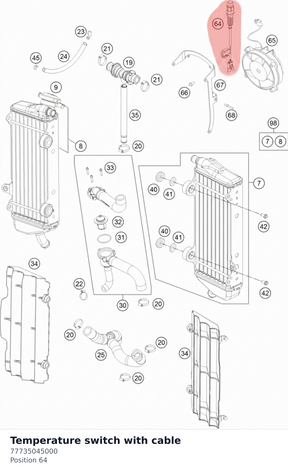 Diagram preview: Temperature switch with cable (77735045000)