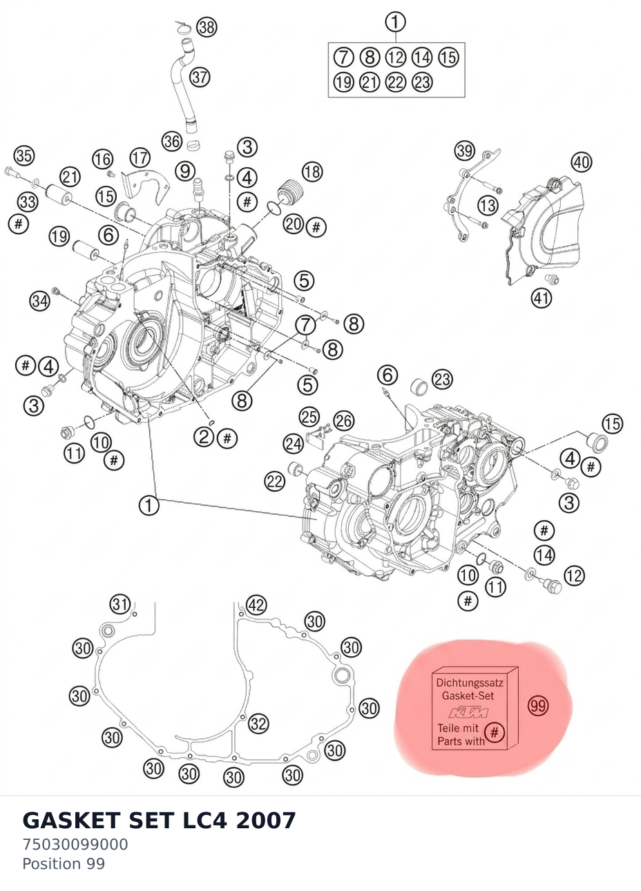 Diagram preview: GASKET SET LC4            2007 (75030099000)