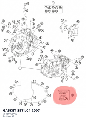 Diagram preview: GASKET SET LC4            2007 (75030099000)