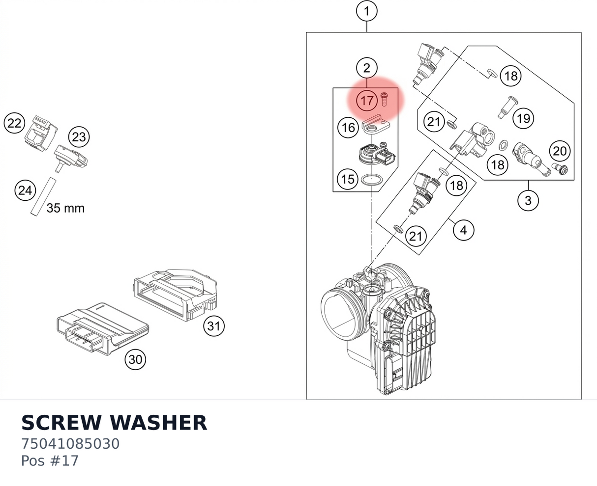Diagram preview: SCREW WASHER (75041085030)