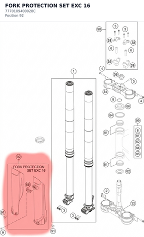 Diagram preview: FORK PROTECTION SET EXC   16 (7770109400028C)