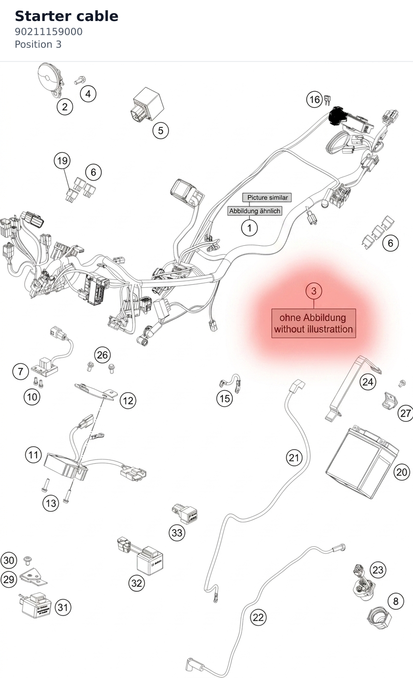 Diagram preview: Starter cable (90211159000)