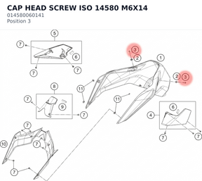 Diagram preview: CAP HEAD SCREW ISO 14580 M6X14 (014580060141)