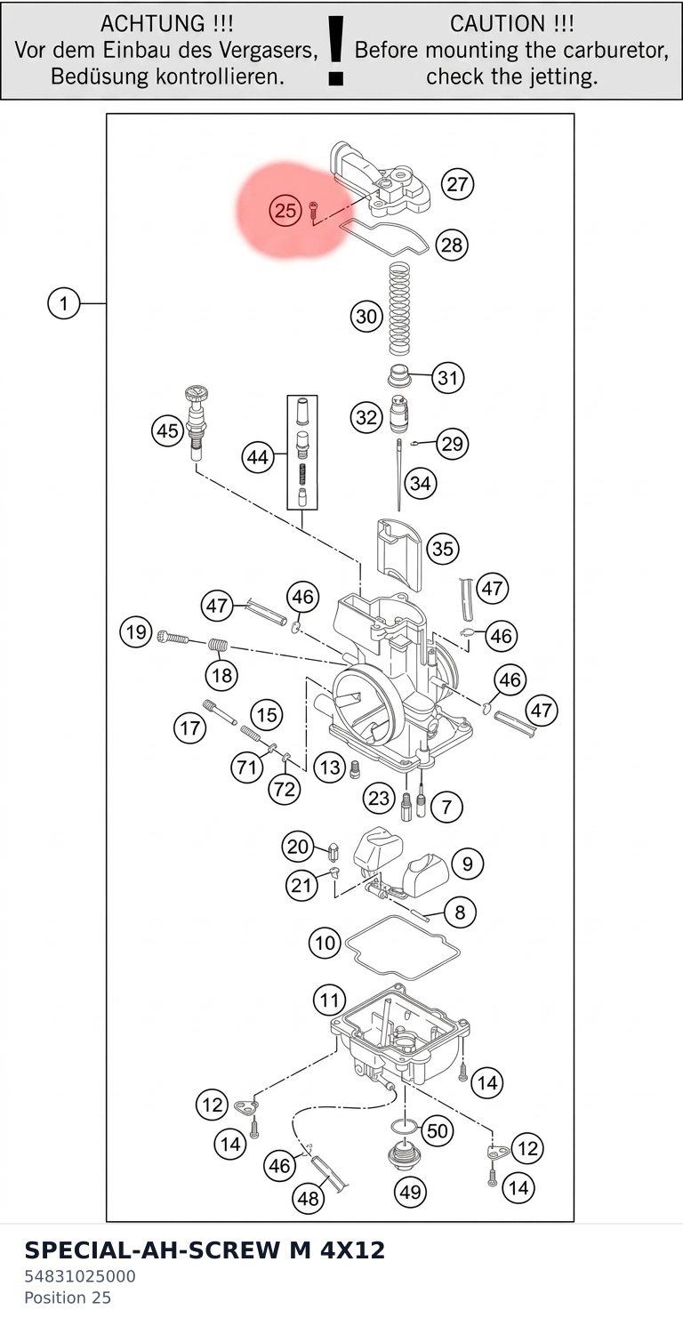 Diagram preview: SPECIAL-AH-SCREW M 4X12 (54831025000)