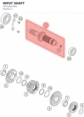 Diagram preview: INPUT SHAFT (76733501000)