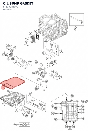 Diagram preview: OIL SUMP GASKET (63530086000)