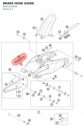 Diagram preview: BRAKE HOSE GUIDE (69013010000)