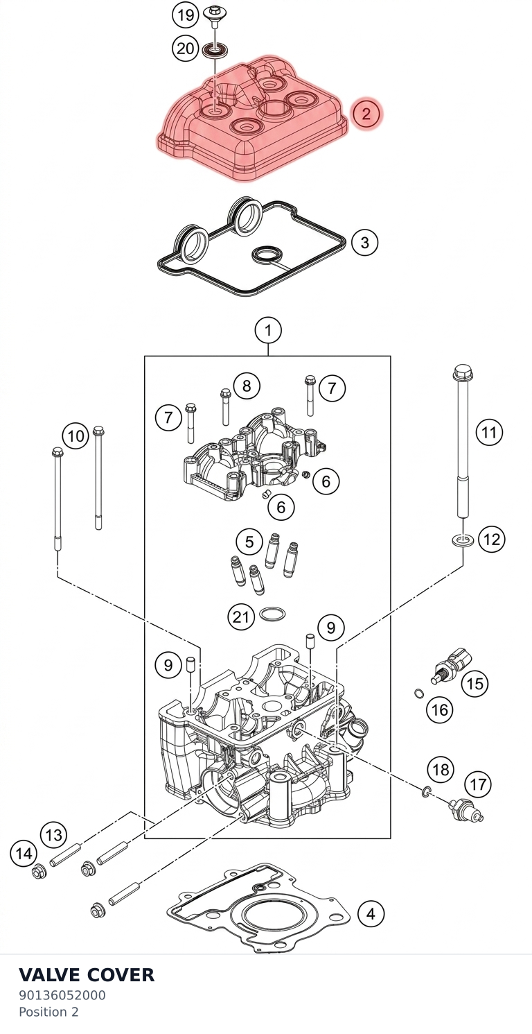 Diagram preview: VALVE COVER (90136052000)