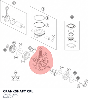 Diagram preview: CRANKSHAFT CPL. (79430018000)