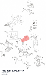 Diagram preview: FUEL HOSE 6.4X3.2 L=67 (60007416067)