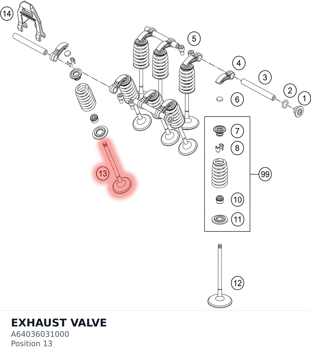 Diagram preview: EXHAUST VALVE (A64036031000)