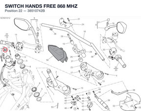 SWITCH HANDS FREE 868 MHZ 38510742B diagram position