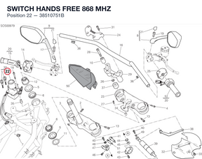 SWITCH HANDS FREE 868 MHZ 38510751B diagram position