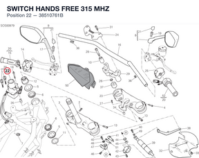 SWITCH HANDS FREE 315 MHZ 38510761B diagram position