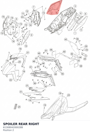 Diagram preview: SPOILER REAR RIGHT (6130804200028B)