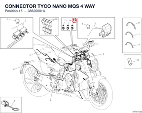 CONNECTOR TYCO NANO MQS 4 WAY 38620081A diagram position