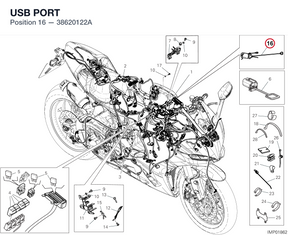 USB PORT 38620122A diagram position