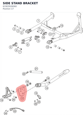 Diagram preview: SIDE STAND BRACKET (61903026060)