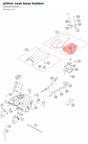 Diagram preview: pillion seat base bobbin (J660002000900)