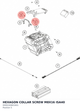 Diagram preview: HEXAGON COLLAR SCREW M8X16 ISA40 (0000240801601)