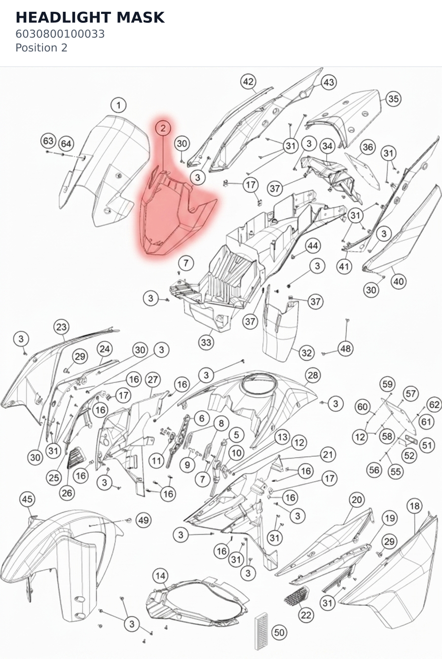 Diagram preview: HEADLIGHT MASK (6030800100033)