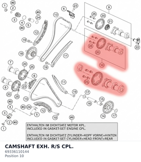 Diagram preview: CAMSHAFT EXH. R/S  CPL. (69336110144)