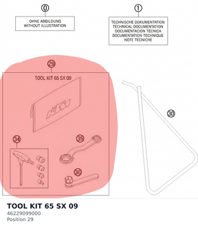 Diagram preview: TOOL KIT 65 SX            09 (46229099000)
