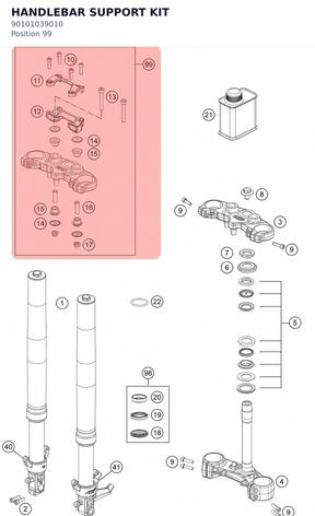 Diagram preview: HANDLEBAR SUPPORT KIT (90101039010)