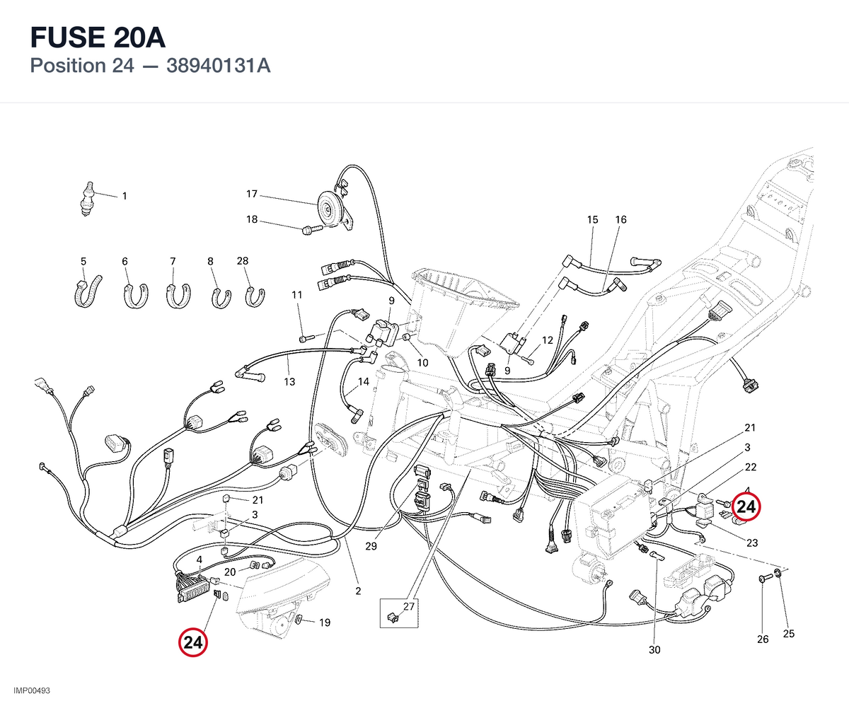 FUSE 20A 38940131A diagram position