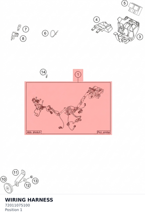 Diagram preview: WIRING HARNESS (72011075100)