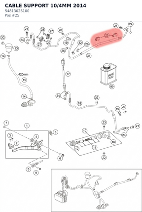 Diagram preview: CABLE SUPPORT 10/4MM 2014 (54813026100)