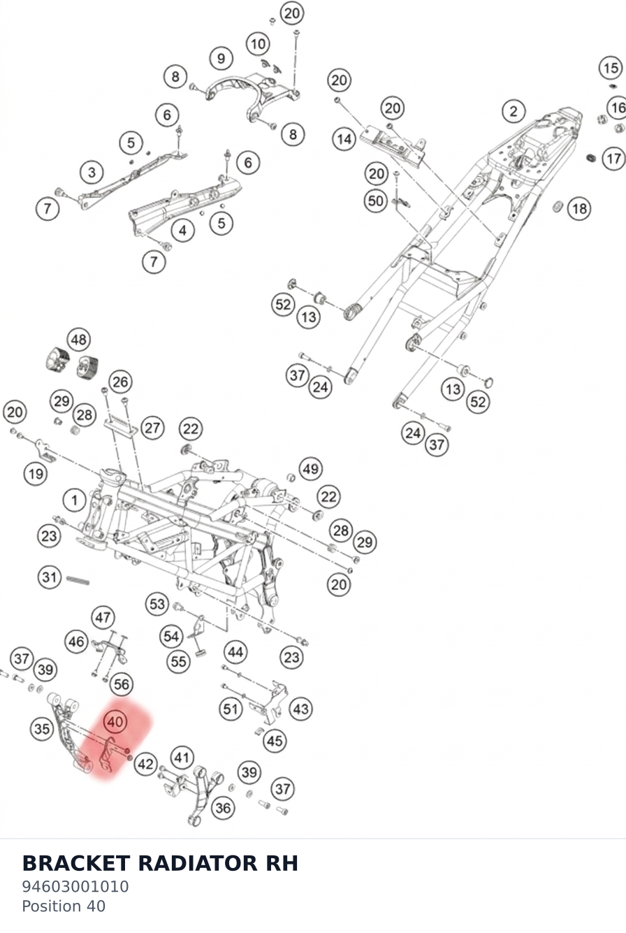 Diagram preview: BRACKET RADIATOR RH (94603001010)