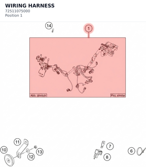Diagram preview: WIRING HARNESS (72511075000)