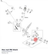 Diagram preview: Hex nut M6 black (C0009340600500)