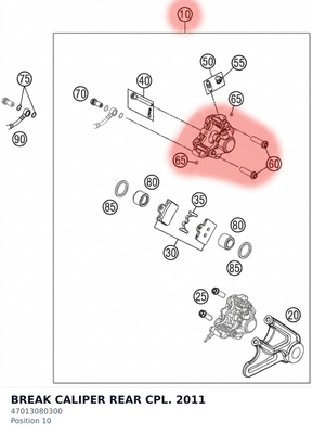 Diagram preview: BREAK CALIPER REAR CPL. 2011 (47013080300)
