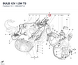 BULB 12V 1.2W T5 39040071A diagram position