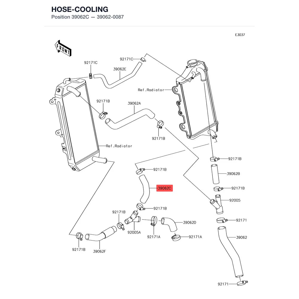 Kawasaki OEM – HOSE-COOLING product image