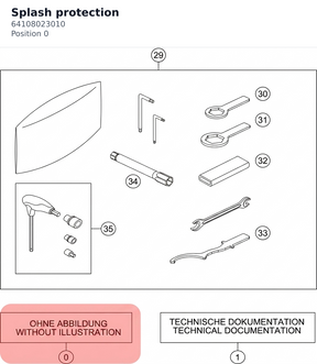 Diagram preview: Splash protection (64108023010)