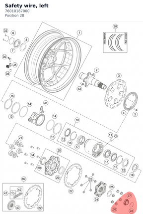 Diagram preview: Safety wire, left (76010187000)