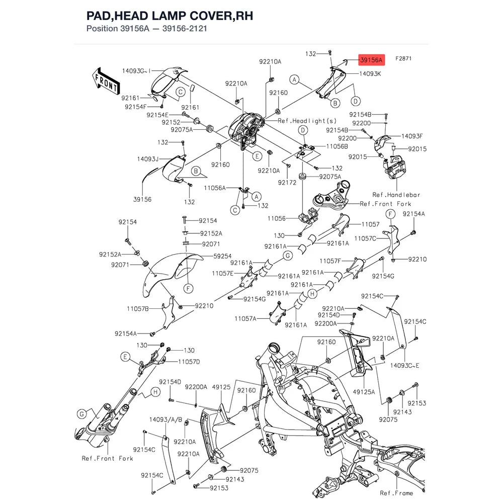 Kawasaki OEM – PAD,COWLING,UPP,RH product image