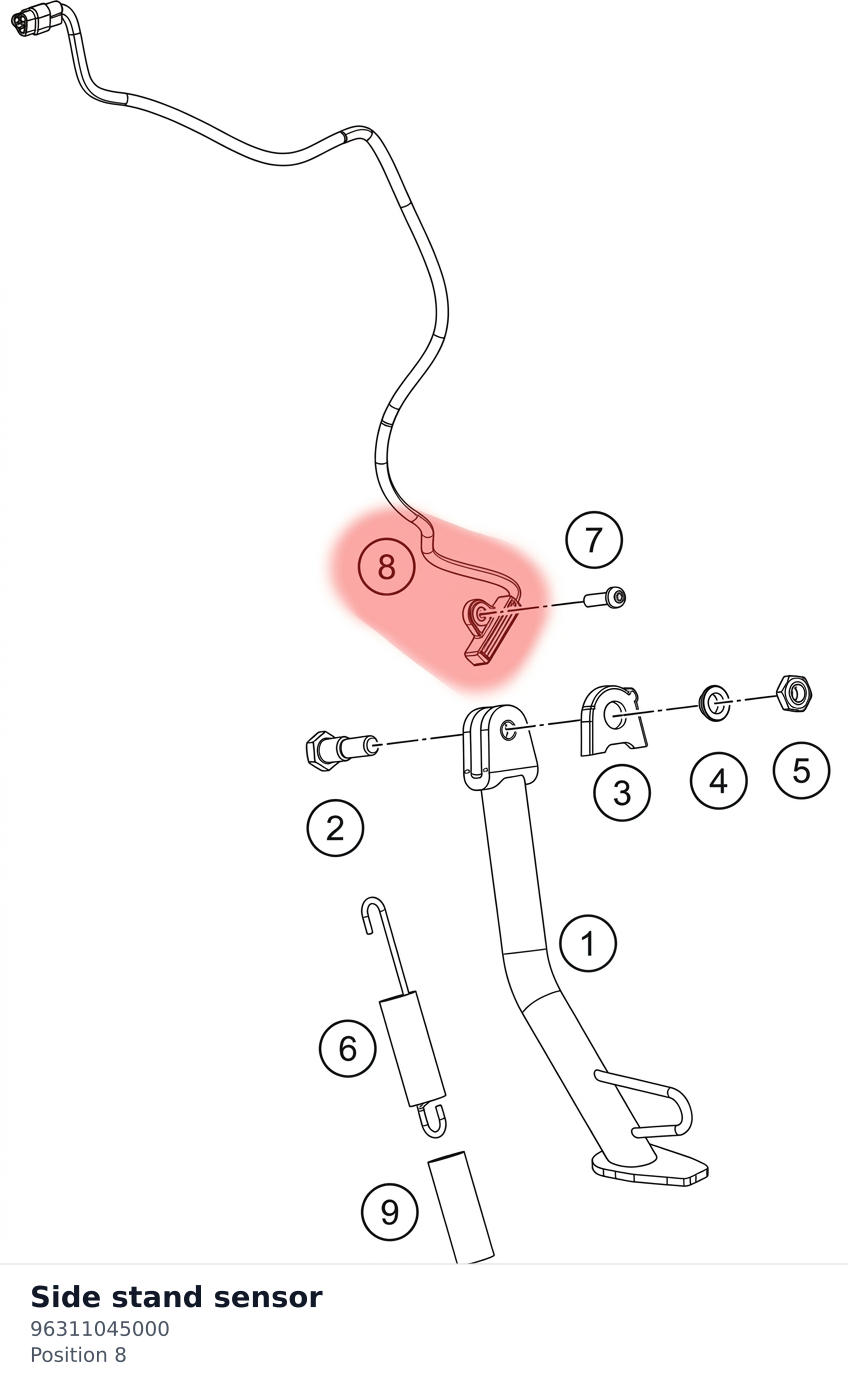 Diagram preview: Side stand sensor (96311045000)