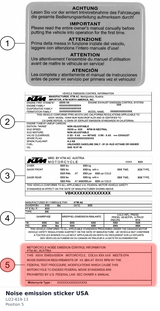 Diagram preview: Noise emission sticker USA (LI22-619-13)