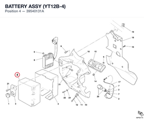 BATTERY ASSY (YT12B-4) 39540131A diagram position