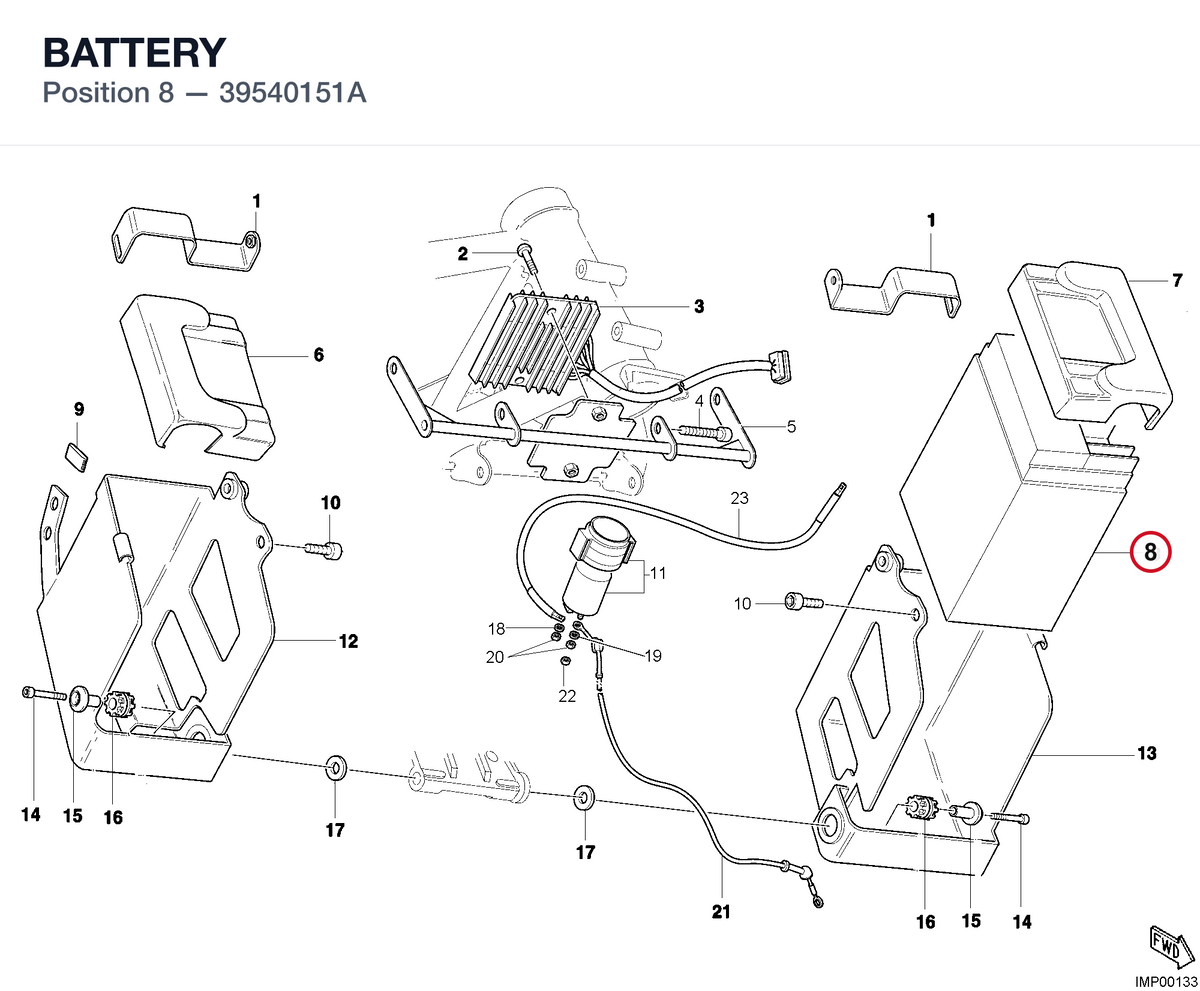 BATTERY 39540151A diagram position
