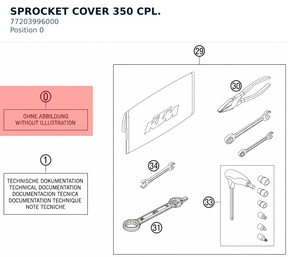 Diagram preview: SPROCKET COVER 350 CPL. (77203996000)