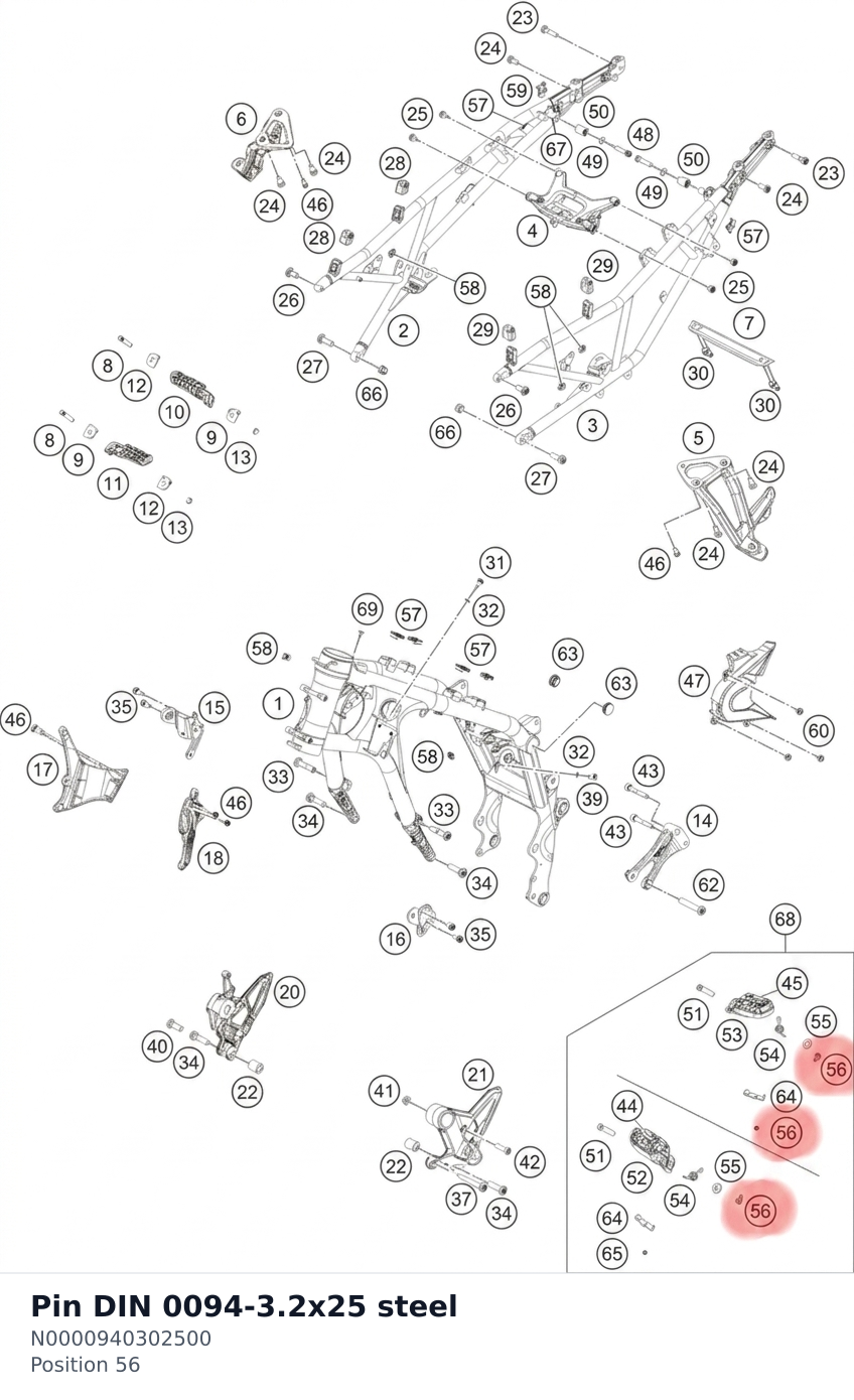 Diagram preview: Pin DIN 0094-3.2x25 steel (N0000940302500)