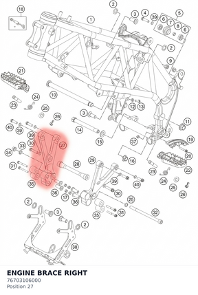 Diagram preview: ENGINE BRACE RIGHT (76703106000)