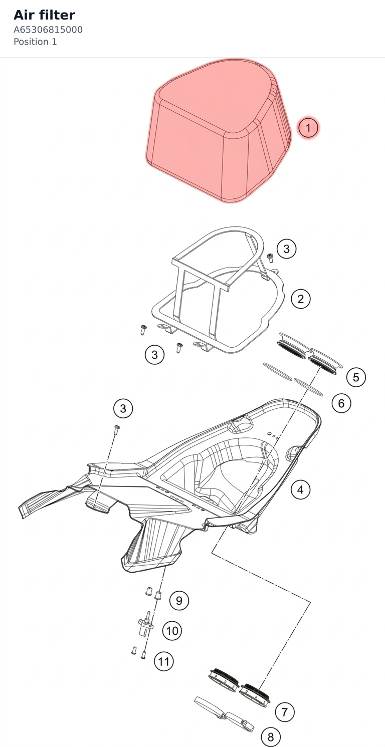 Diagram preview: Air filter (A65306815000)